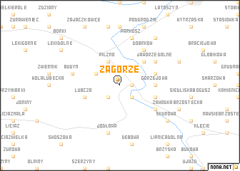 map of Zagórze