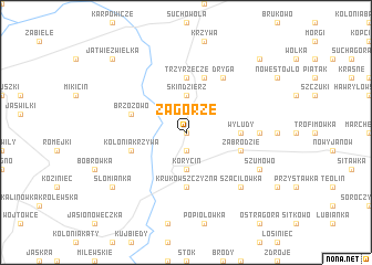 map of Zagórze