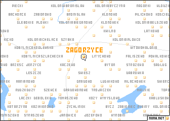 map of Zagórzyce