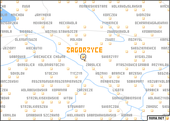 map of Zagórzyce