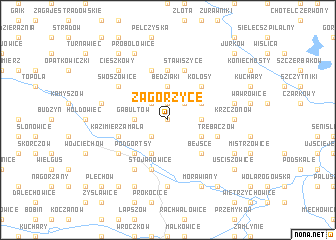 map of Zagórzyce