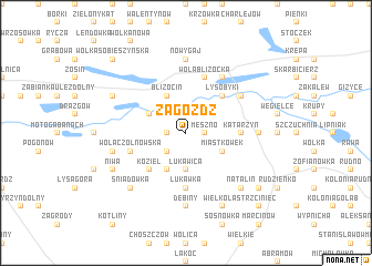 map of Zagoźdź