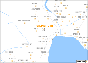 map of Zagračani