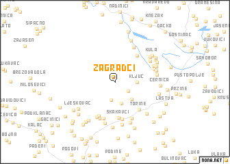 map of Zagradci