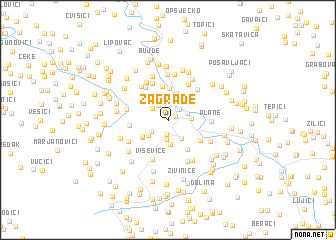 map of Zagrađe