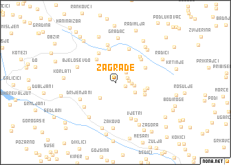 map of Zagrađe