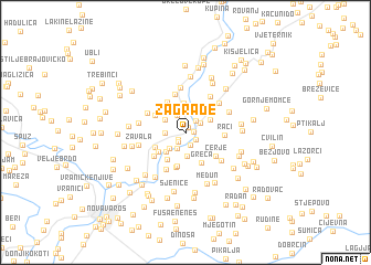 map of Zagrađe