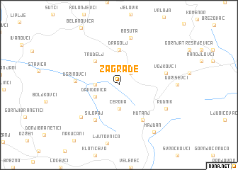 map of Zagrađe
