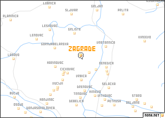 map of Zagrađe