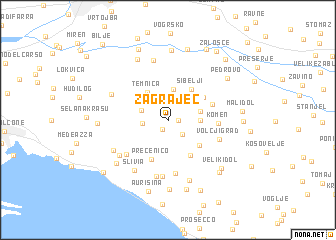 map of Zagrajec