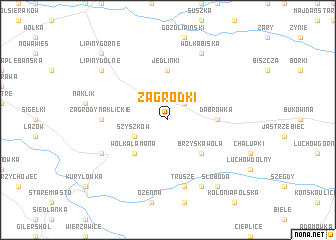 map of Zagródki