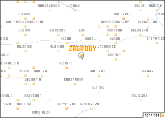 map of Zagrody