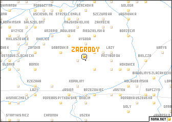 map of Zagrody