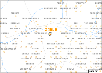 map of Zagué