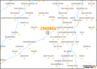 map of Zahābād