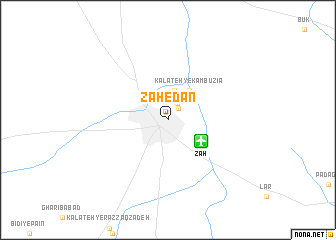 map of Zāhedān