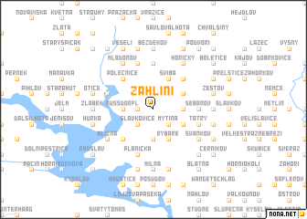 map of Záhliní