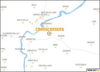 map of Zahns Corners
