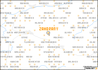 map of Zahořany