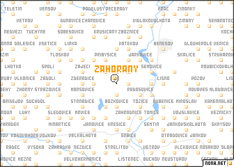 map of Zahořany