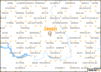 map of Záhoří