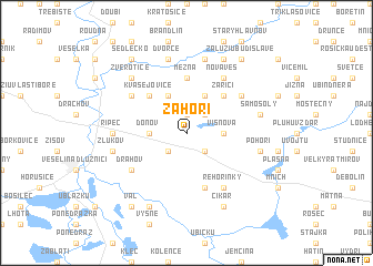 map of Záhoří