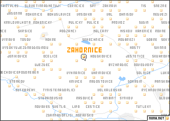 map of Záhornice