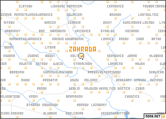 map of Zahrada