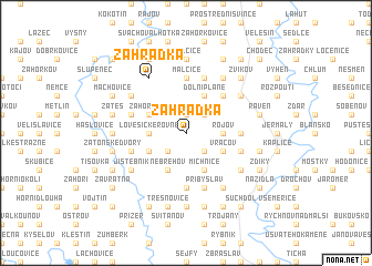 map of Zahrádka