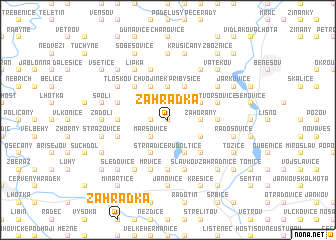 map of Zahrádka