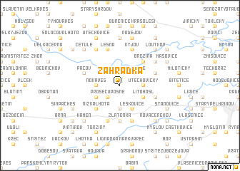 map of Zahrádka