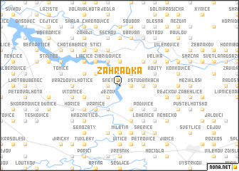 map of Zahrádka