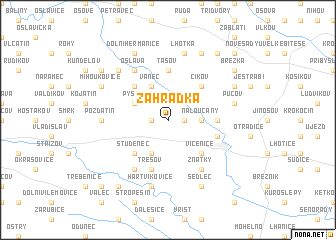 map of Zahrádka