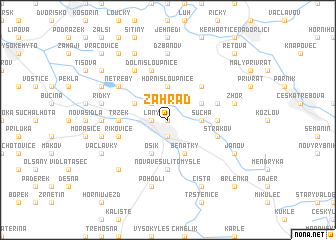 map of Záhraď