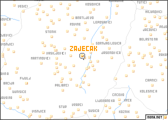 map of Zaječak