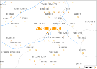 map of Zājkān-e Bālā
