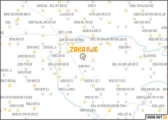 map of Žakanje