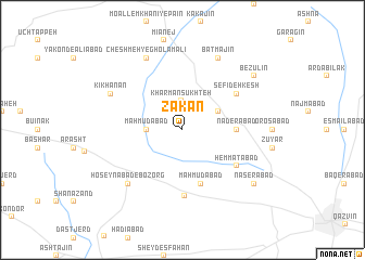 map of Zākān