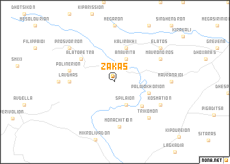 map of Zákas