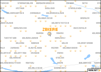 map of Zakępie