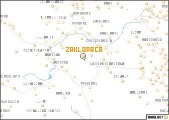 map of Zaklopača