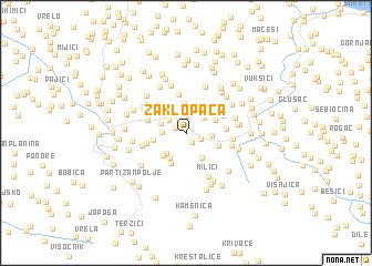 map of Zaklopača