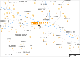 map of Zaklopača