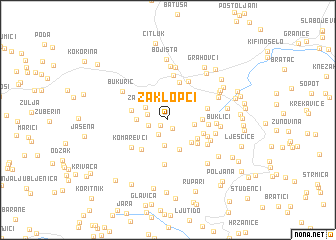 map of Zaklopci