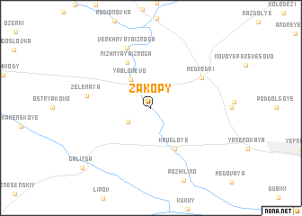 map of Zakopy