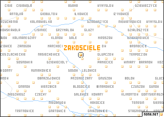 map of Zakościele