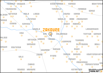 map of Zakouré