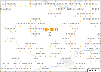 map of Zákoutí