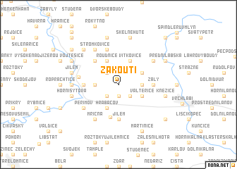 map of Zákoutí