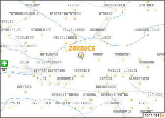 map of Žakovce